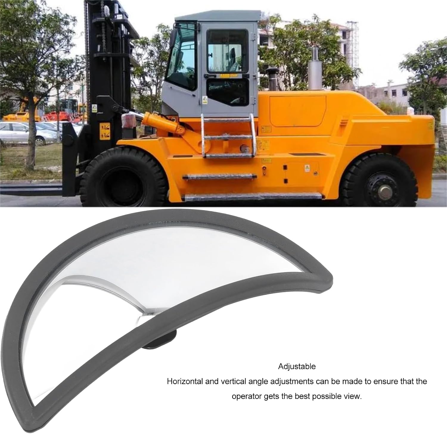 1 Pc Rearview Mirror Blindspot for Forklift, ABS and Glass Safety Security Half Dome Mirror, Convex Mirror for Most