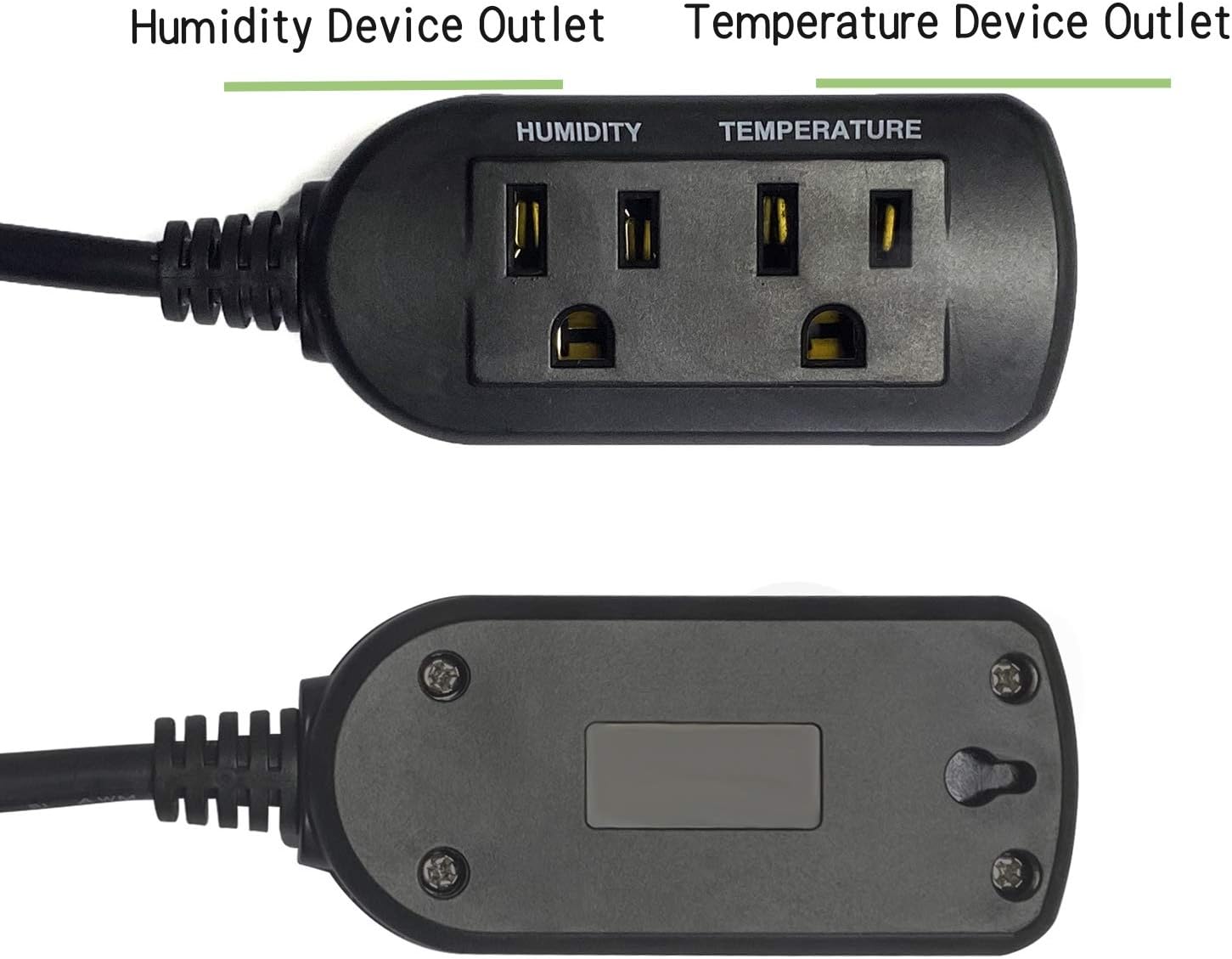 DHTC-1011 Temperature and Humidity Controller Outlet Plug in Thermostat Humidistat Reptile Humidity Controller