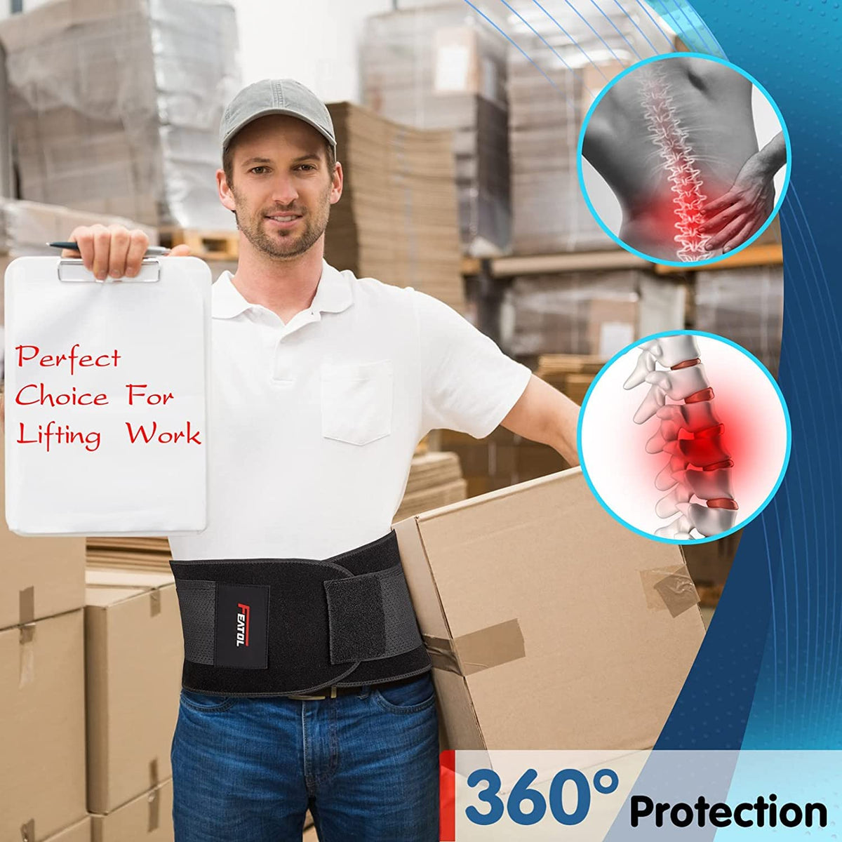 Back Brace for Men & Women, Lower Back, Sciatica Pain Relief