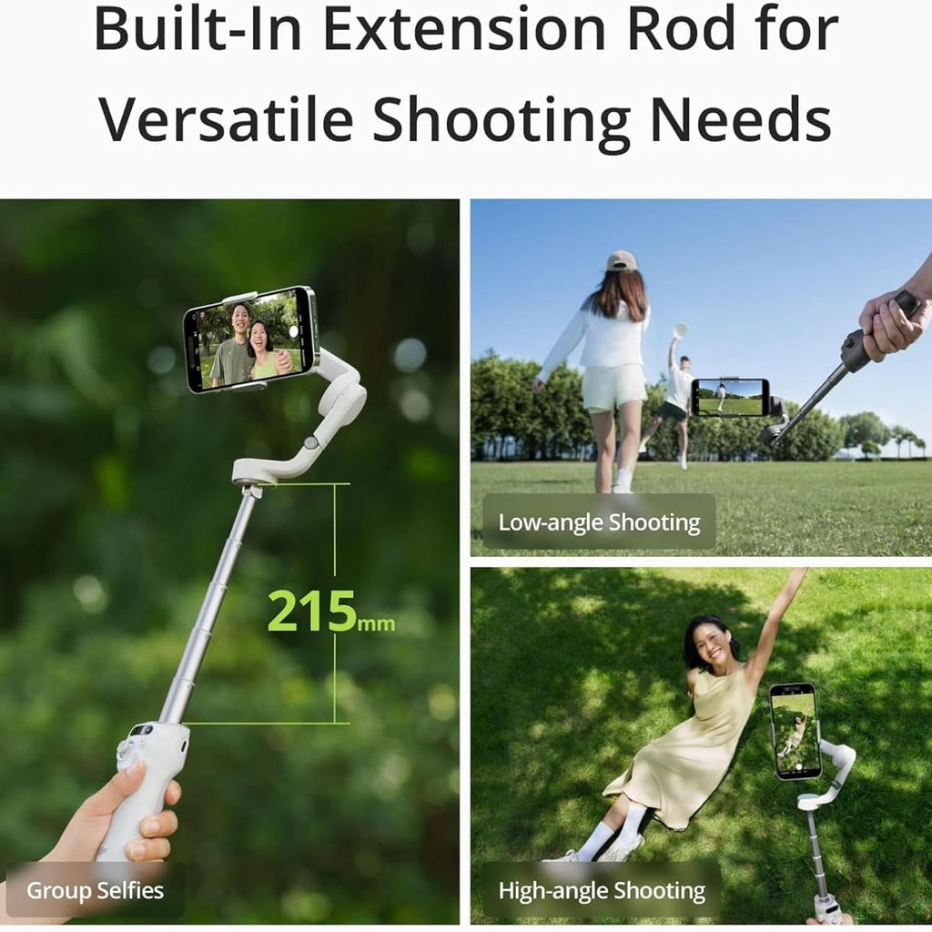 Osmo Mobile 6 Smartphone Gimbal Stabilizer, 3-Axis Phone Gimbal, Built-In Extension Rod, Portable and Foldable