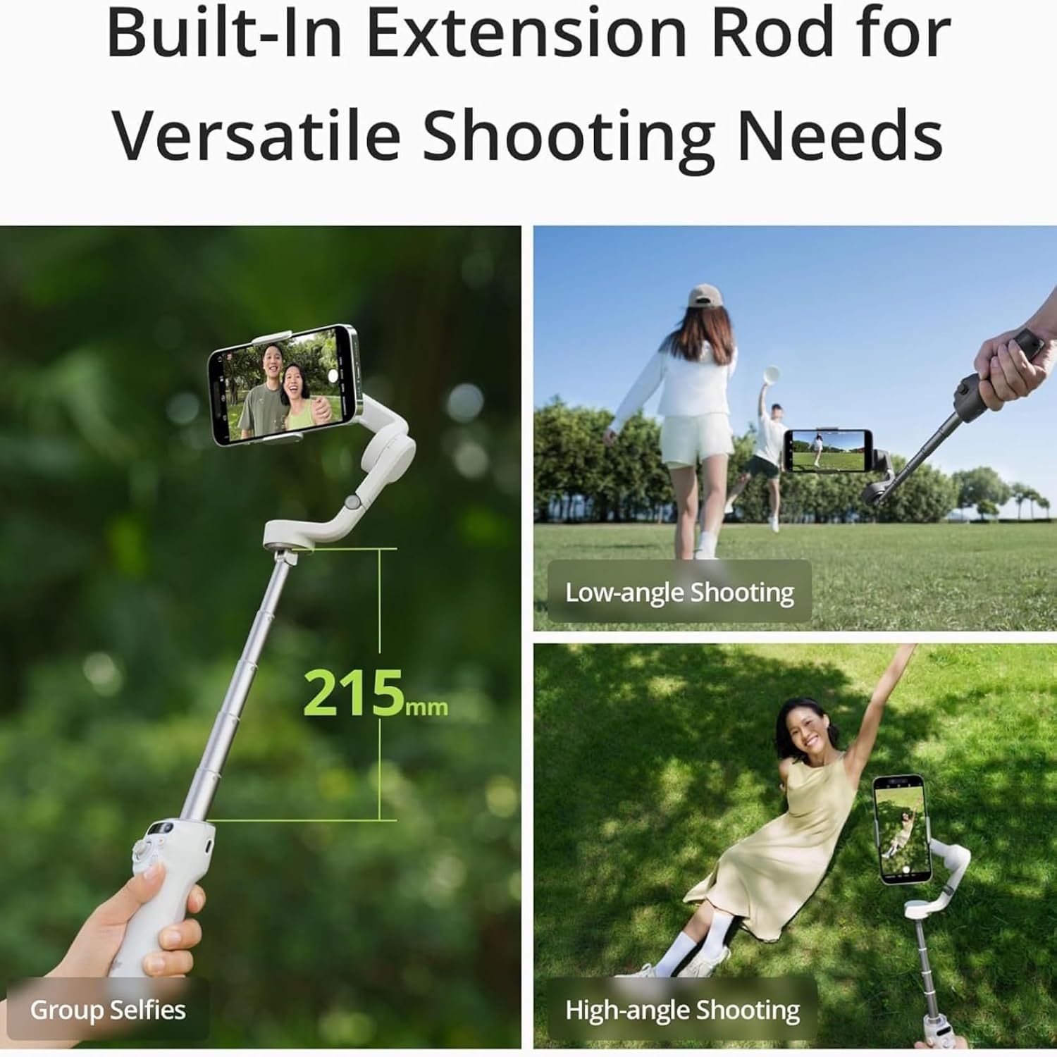 Osmo Mobile 6 Smartphone Gimbal Stabilizer, 3-Axis Phone Gimbal, Built-In Extension Rod, Portable and Foldable