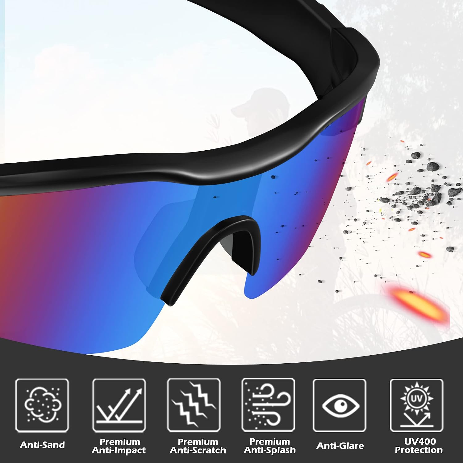 Tinted Safety Glasses for Men Women, Safety Goggles Impact Resistant, ANSI Z87.1+ UV400 Eye Protection, Anti Scratch