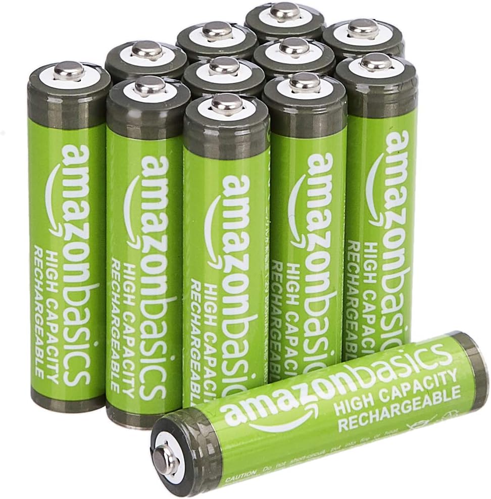 12-Pack Rechargeable AA NiMH Batteries, 2000 mAh, 1.2V, Low Self Discharge, Pre-Charged, Recharge up to 1000x Times