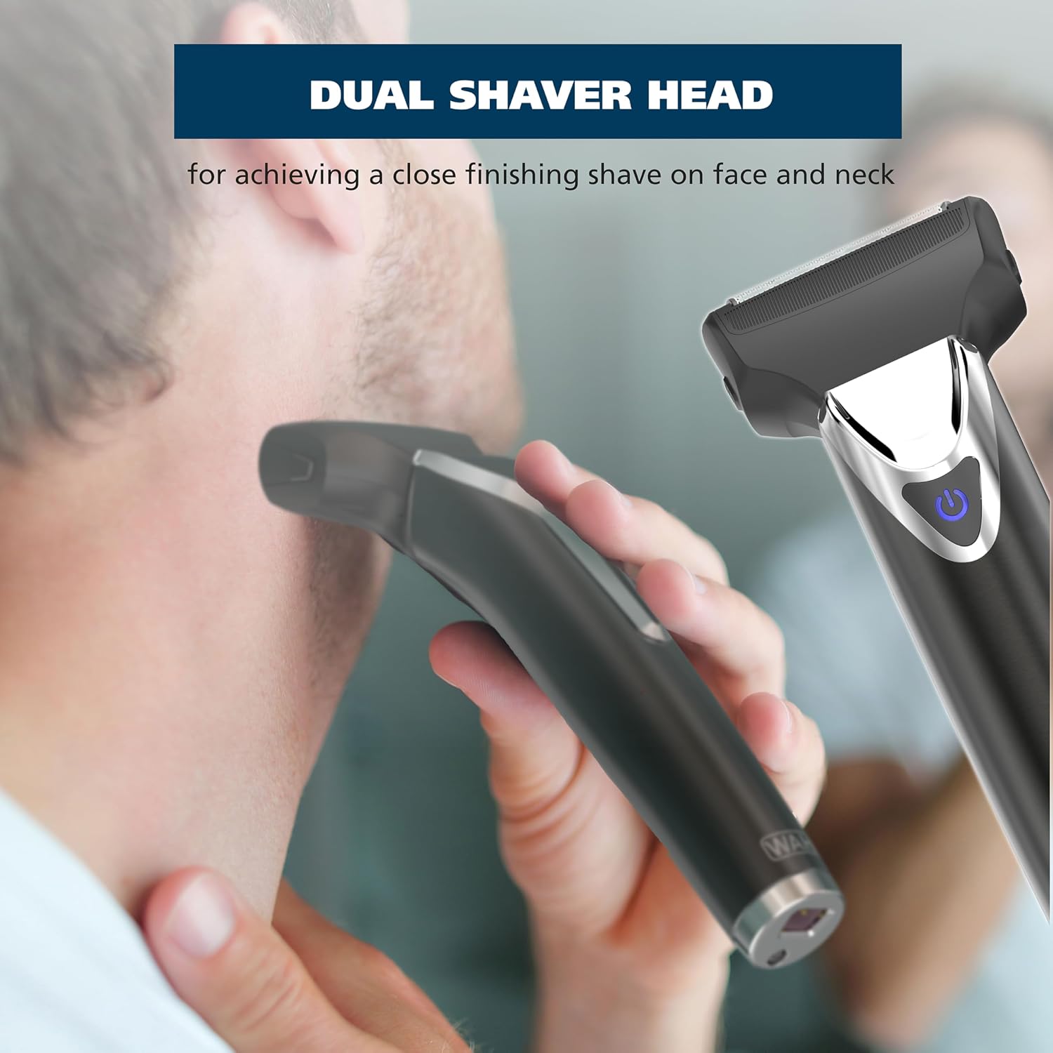 USA Stainless Steel Lithium Ion 2.0+ Slate Beard Trimmer for Men - Electric Shaver, Nose Ear Trimmer, Rechargeable