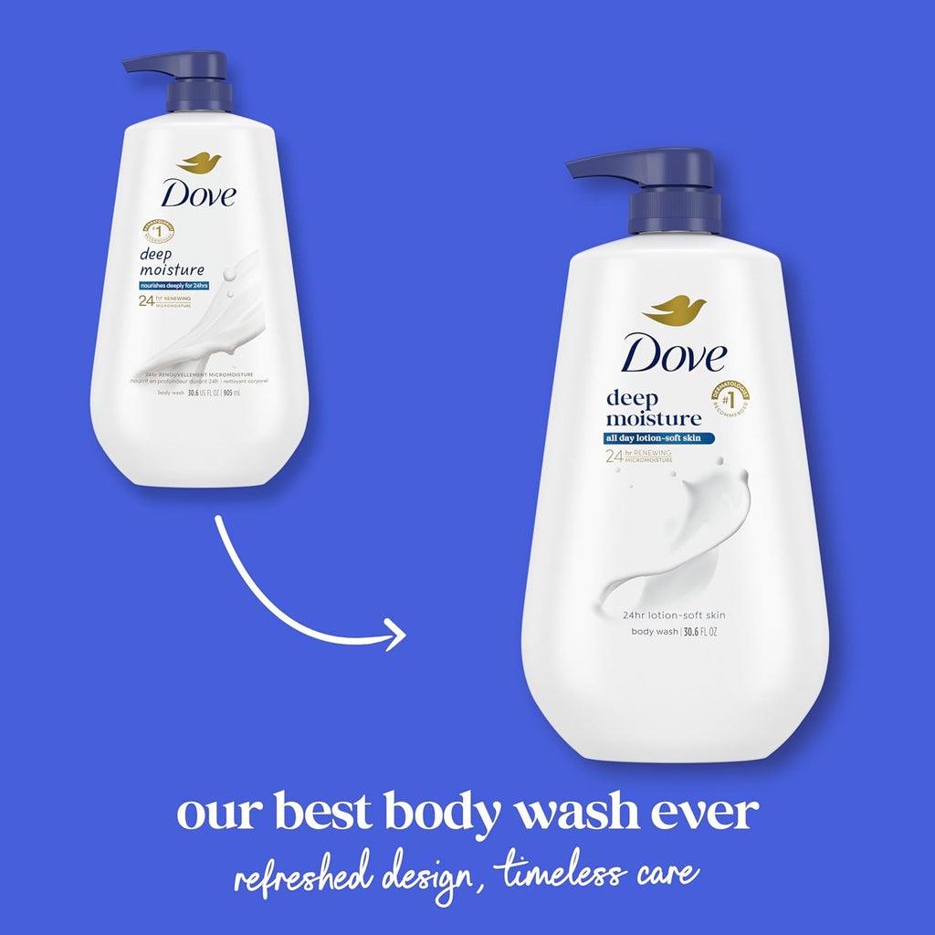 Body Wash Deep Moisture for 24hr Lotion-Soft Skin Moisture Moisturizing Skin Cleanser with No Sulfates No Parabens