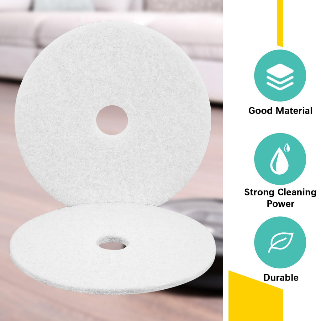 2 Pcs 12" White Floor Buffer Pads for Machine