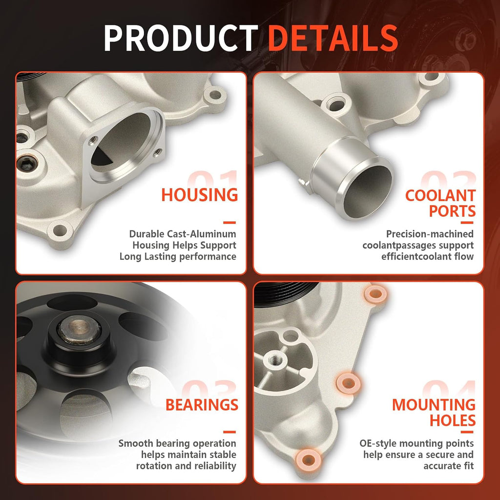 AW6653 Engine Water Pump w/Gasket for Dodge Charger Challenger
