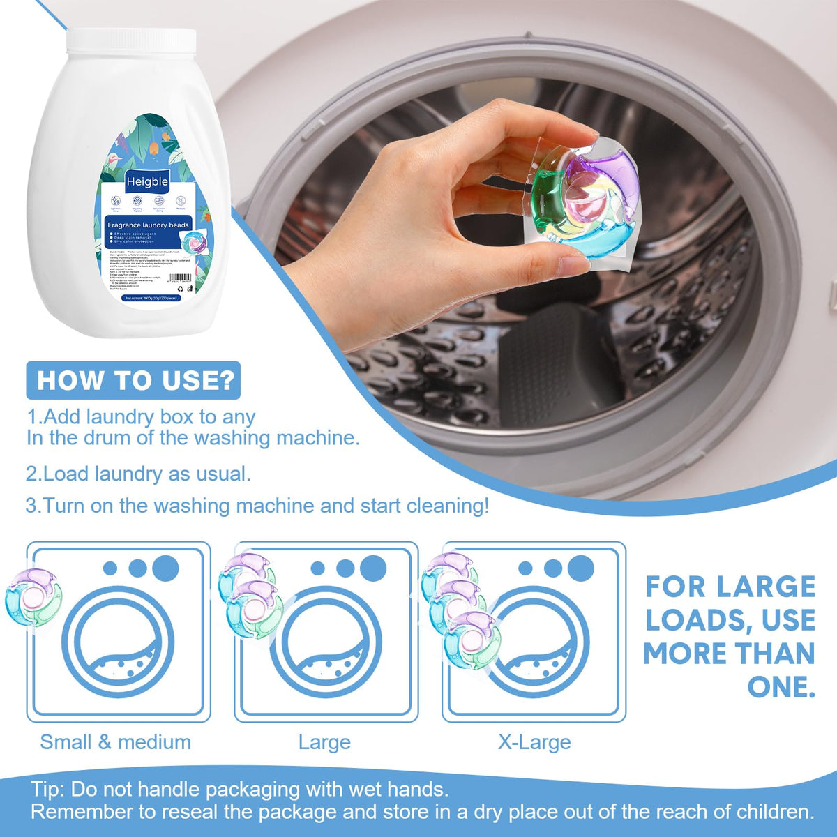 200 Count Laundry Detergent Pods Bulk 4 in 1 for Washing Machine
