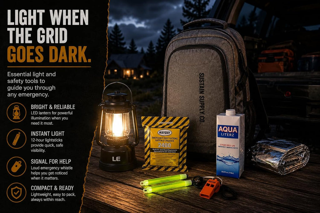 Sustain Supply 70490, 2-Person Premium 72-Hour Emergency Survival Kit – Complete Disaster Preparedness Bag w/Food
