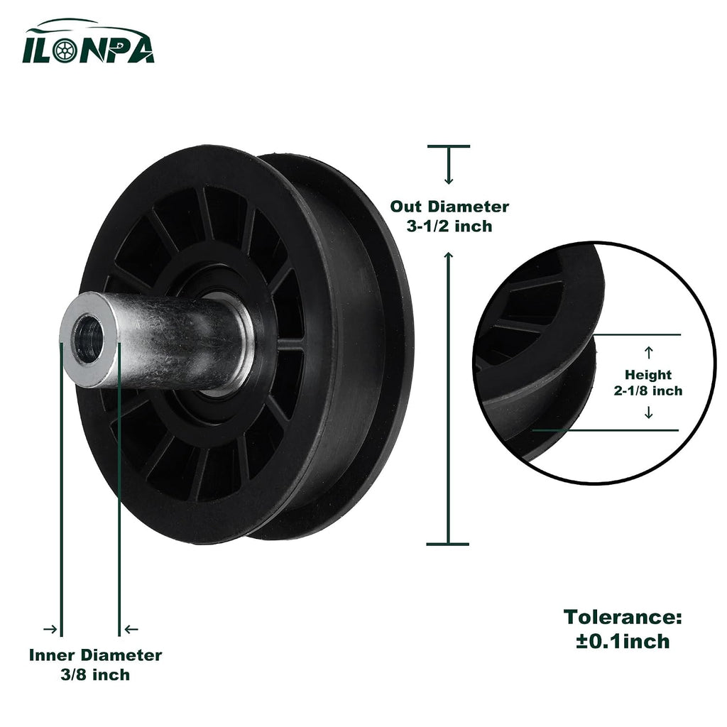 ILONPA 179114 Flat Idler Pulley for Husqvarna/Poulan/AYP/Craftsman 532179114 5321791-14 for Husqvarna CT131, CT141, CT151, LT131, LT135, LT141 for Poulan BB185H42, PK20H42, PXT16542 (1 Pack)