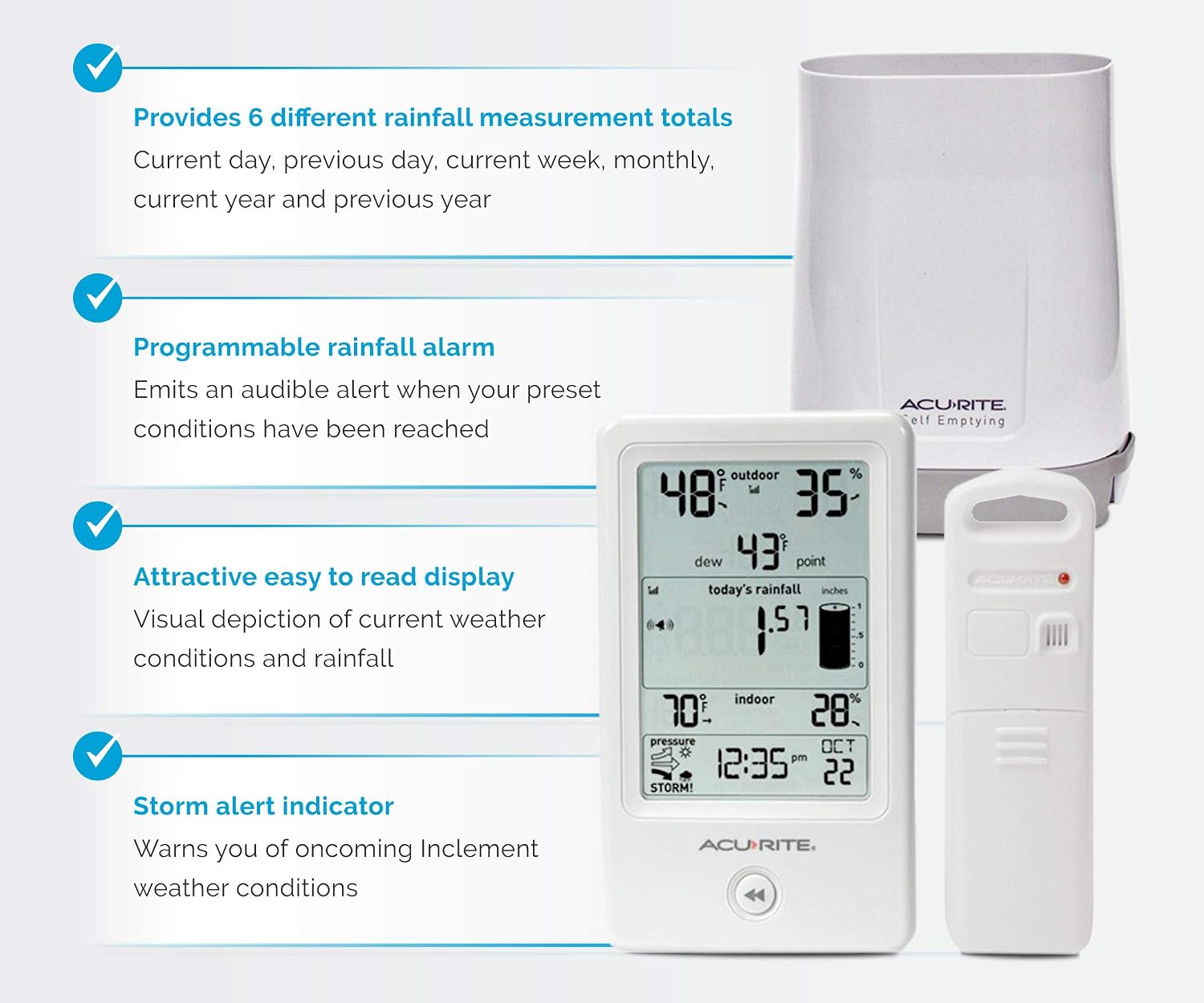 01089M Rain Gauge with Thermometer & Humidity