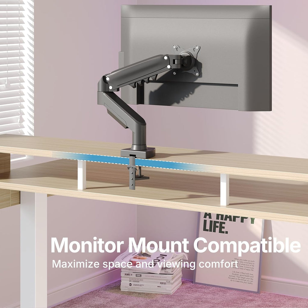 55″ x 26″ Electric Standing Desk with 2 Drawers &24.4″ Large Keyboard Tray, C-Clamp Mount Compatible, Adjustable