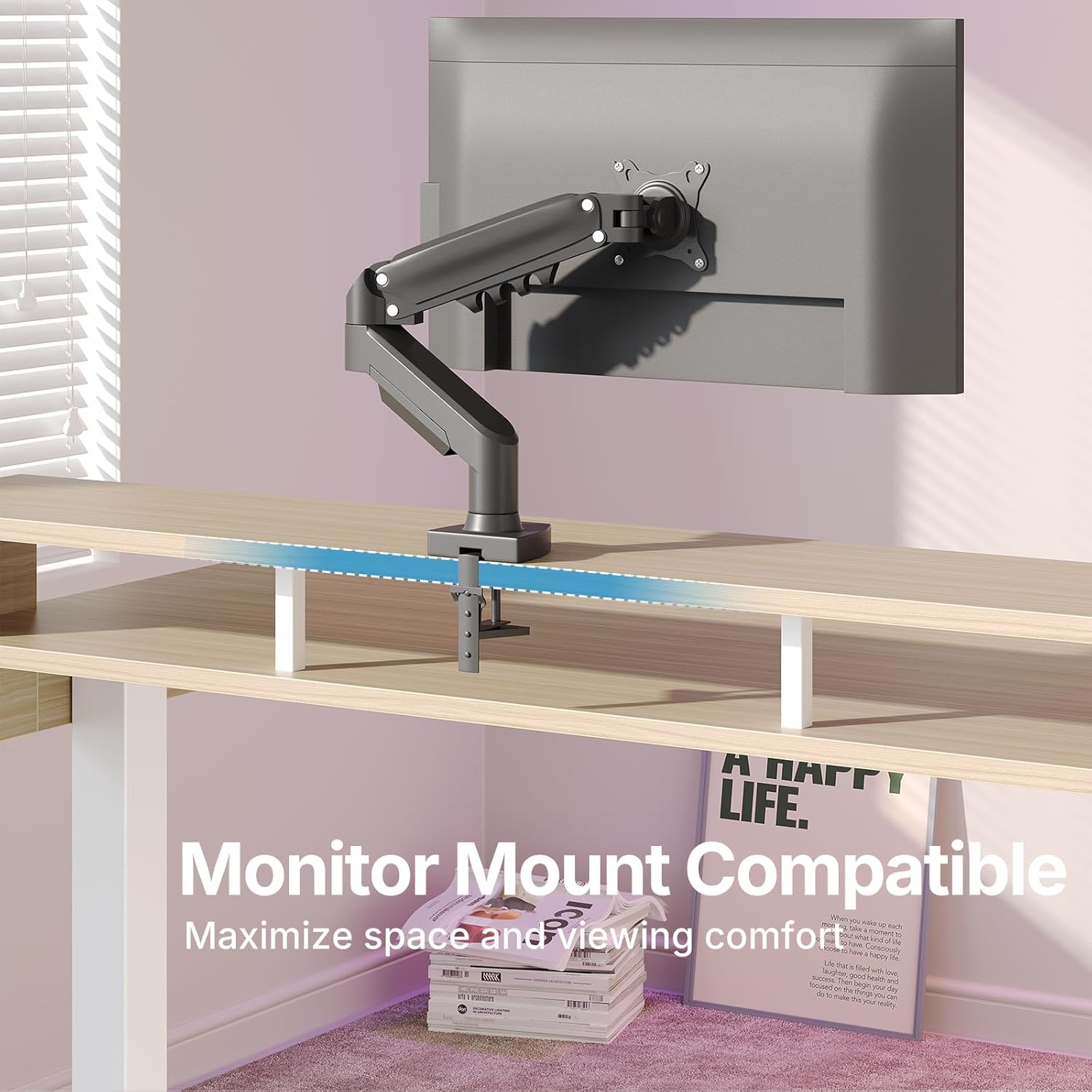 55″ x 26″ Electric Standing Desk with 2 Drawers &24.4″ Large Keyboard Tray, C-Clamp Mount Compatible, Adjustable