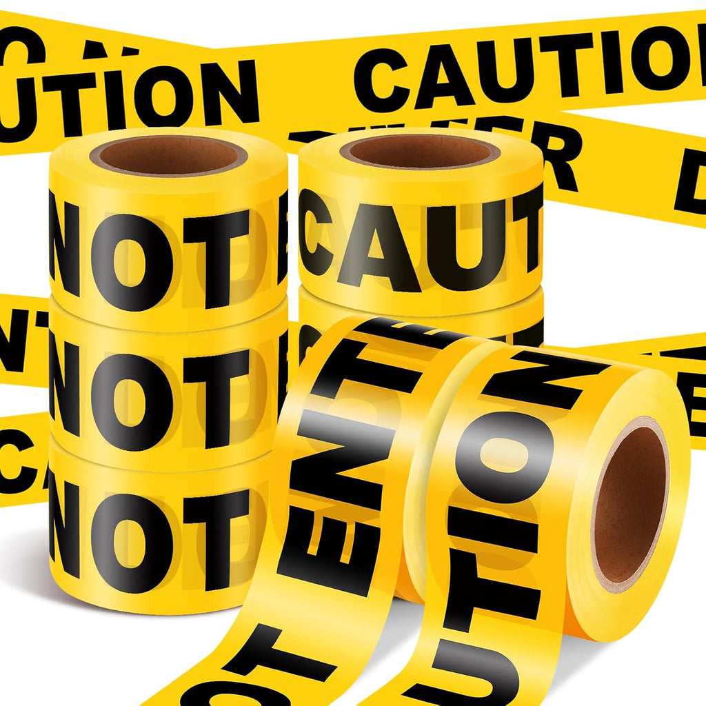 8 Rolls Yellow Caution Do Not Enter Tape 3 Inch x 1000 Feet Safety Warning Tapes Waterproof Barricade Tapes Resistant