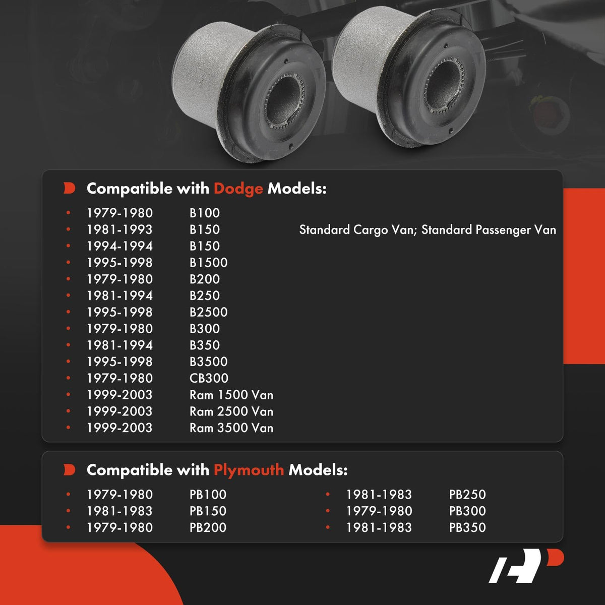 A-Premium 2 x Front Upper Control Arm Bushing Kit, Compatible with Dodge