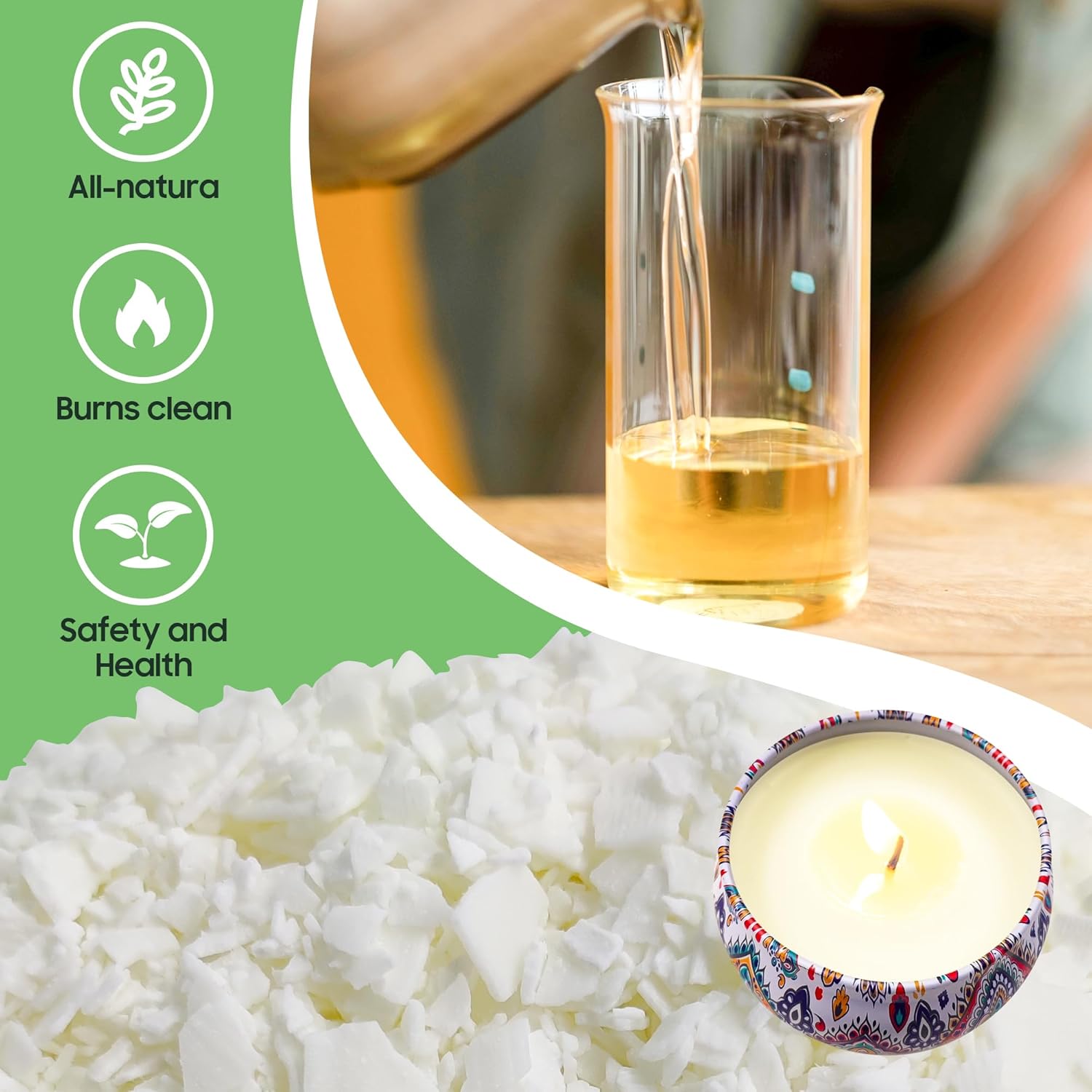Candle Making Kit Supplies for Beginners, Soy Wax DIY Candle Making for Adults, with 900ml Candle Make Pouring Pot
