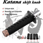RYANSTAR Katana Shift Knob Samurai Sword Design 4 Adapters Black
