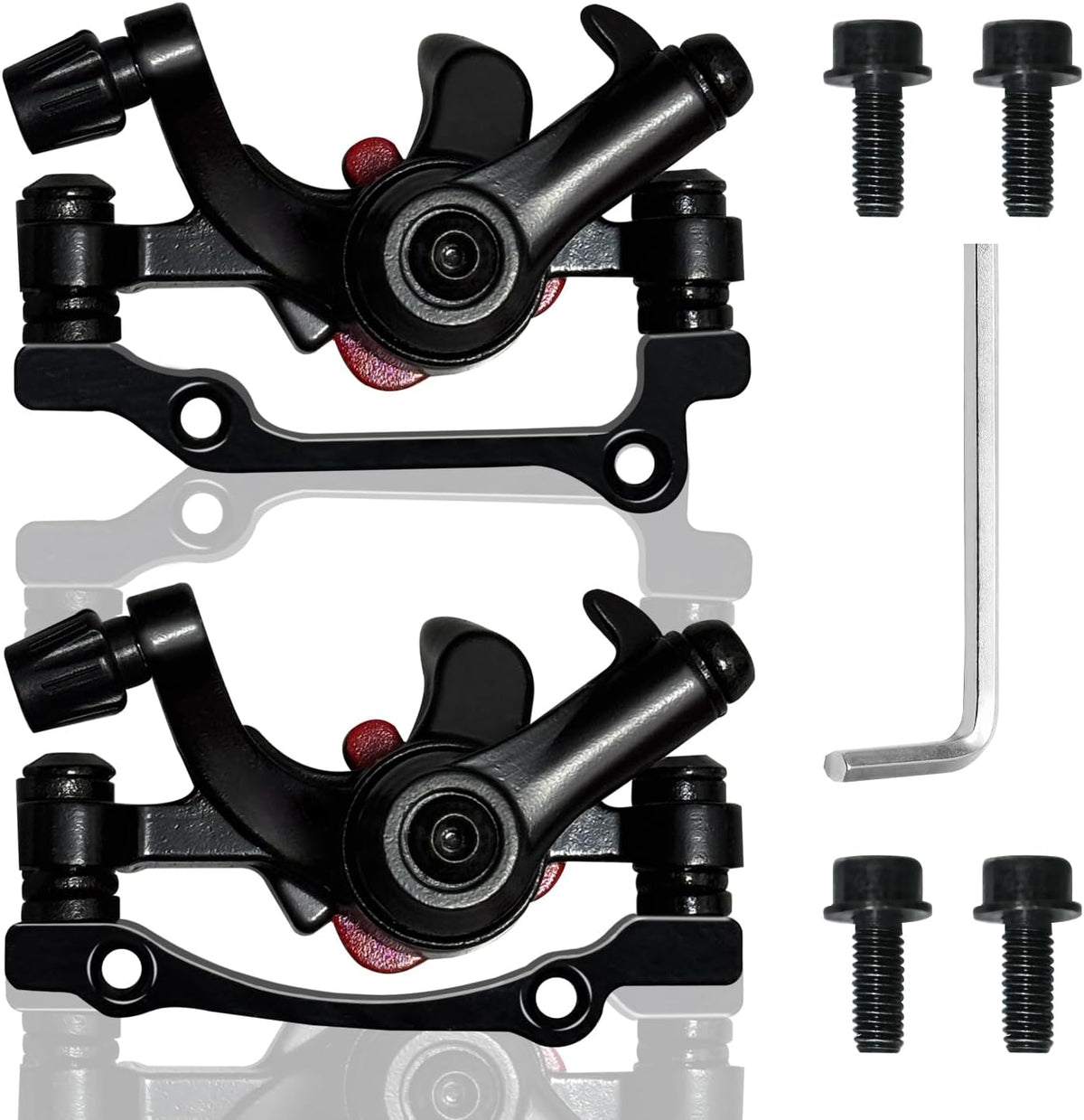 1 Pairs Bike Brakes, Aluminum Alloy Bicycle Disc Brake, Universal Front and Rear Mechanical Disc Brake Calipers Clamp for Folding Bikes, Road Bikes Mountain Bike BMX