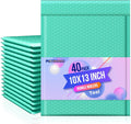 Bubble Mailers 10x13" Padded Envelopes Teal 40 Pack Waterproof
