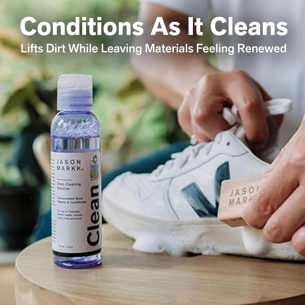 Essential Kit, Shoe Cleaner, 2-Piece Set, Deep Cleaning Solution & Durables Brush, Sneaker Care, Ideal for Footwear