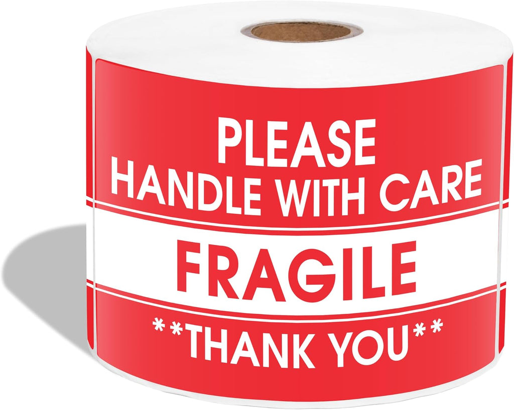 3" X 5" Fragile Stickers for Shipping Please Handle with Care