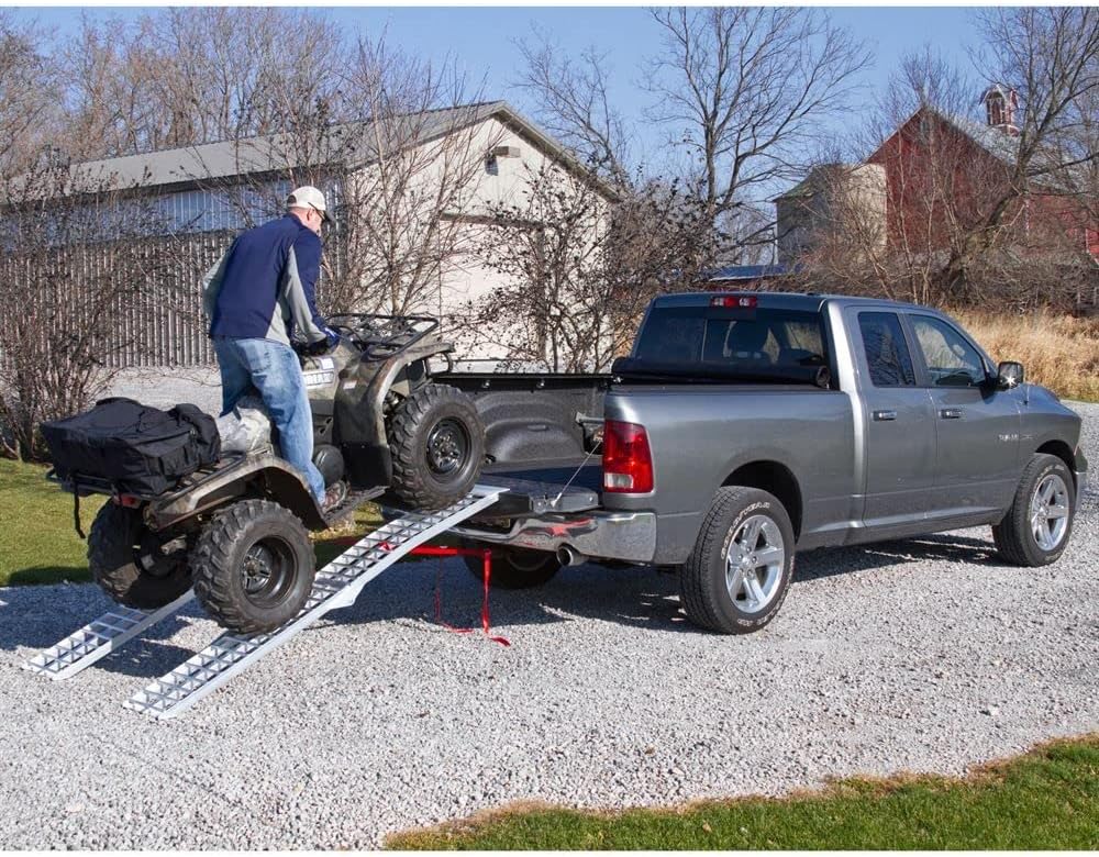 7' 5" ATV Loading Ramps, 3,000 lb, for Pickup Truck Bed/Trailer, Black Widow