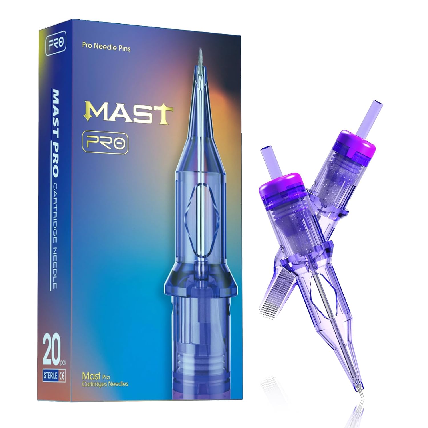 Pro Tattoo Cartridges 20Pcs Assorted Mixed Sizes Standard 1RL 3RL 5RL 7RL 5RS 7RS 7RM 9RM 15RM Disposable Round Liner