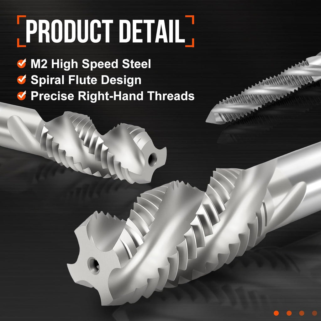 6-32 UNC Spiral Flute Thread Tap M35 High Speed Steel Polished
