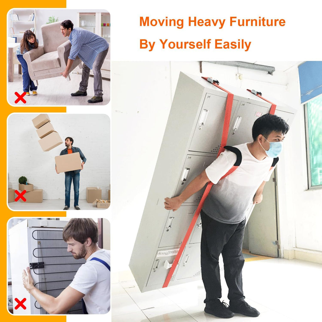 Furniture Shoulder Straps,One-Person Shoulder Lifting and Moving Strap with Adjustable Handle Straps for Harness