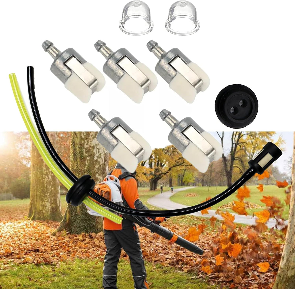 LIZAPUS Fuel Line Fuel Filter Kit Compatible with Husqvarna 130BT 170BF