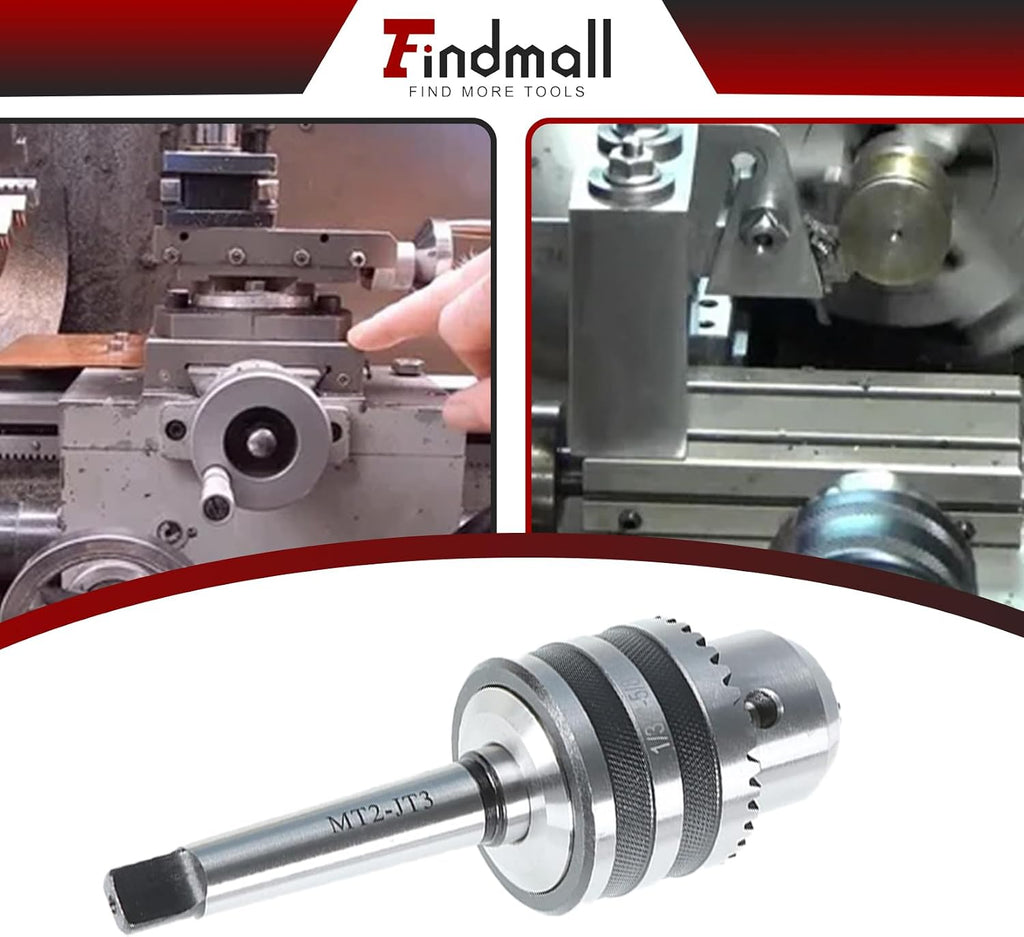 findmall MT2 Shank Drill Chuck 1/32"-5/8" Range, with Matching Chuck Key