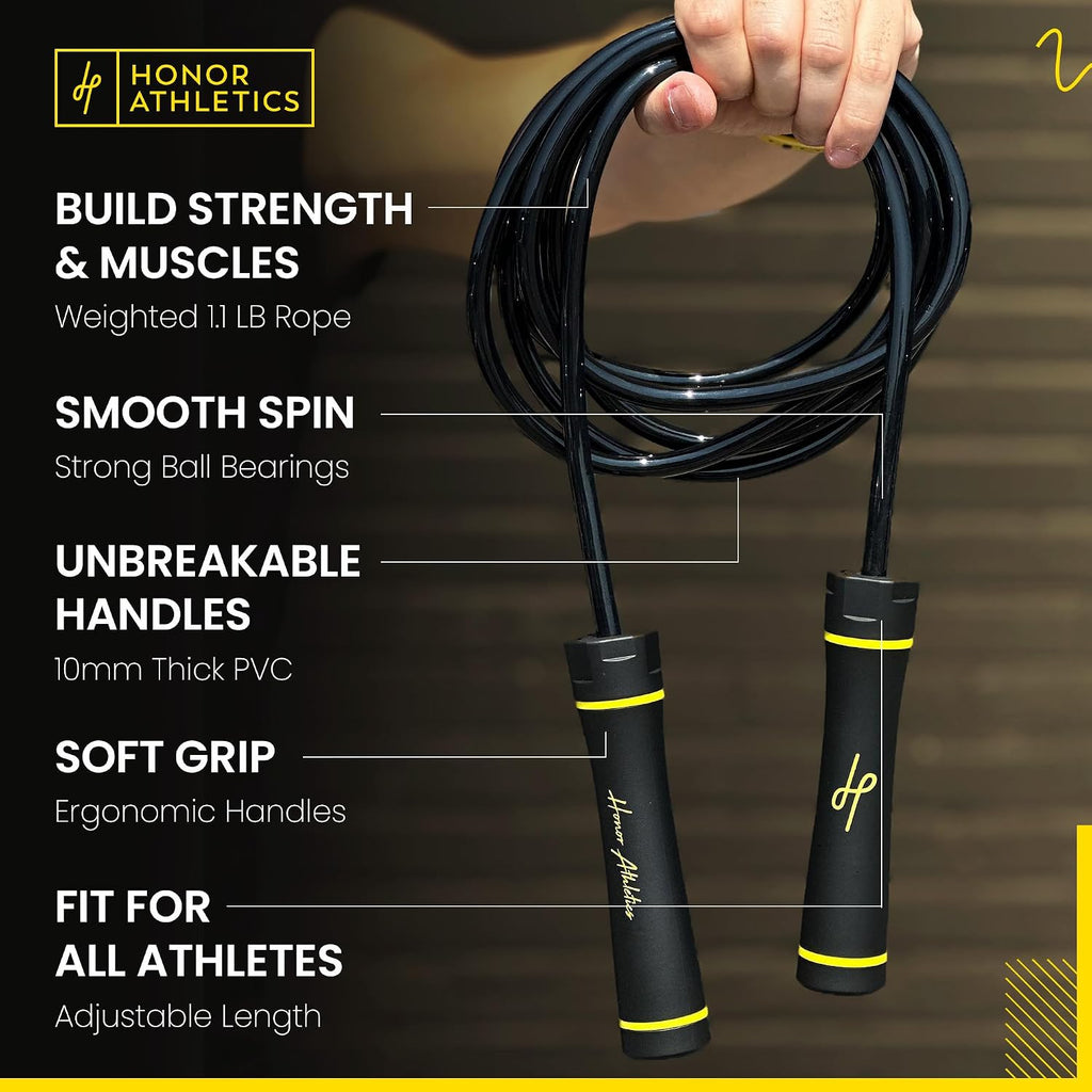 3.0 Muay Thai Style Weighted Jump Rope/Crafted for High-Intensity Training/Muay Thai & MMA - Lasting PVC Jump Rope