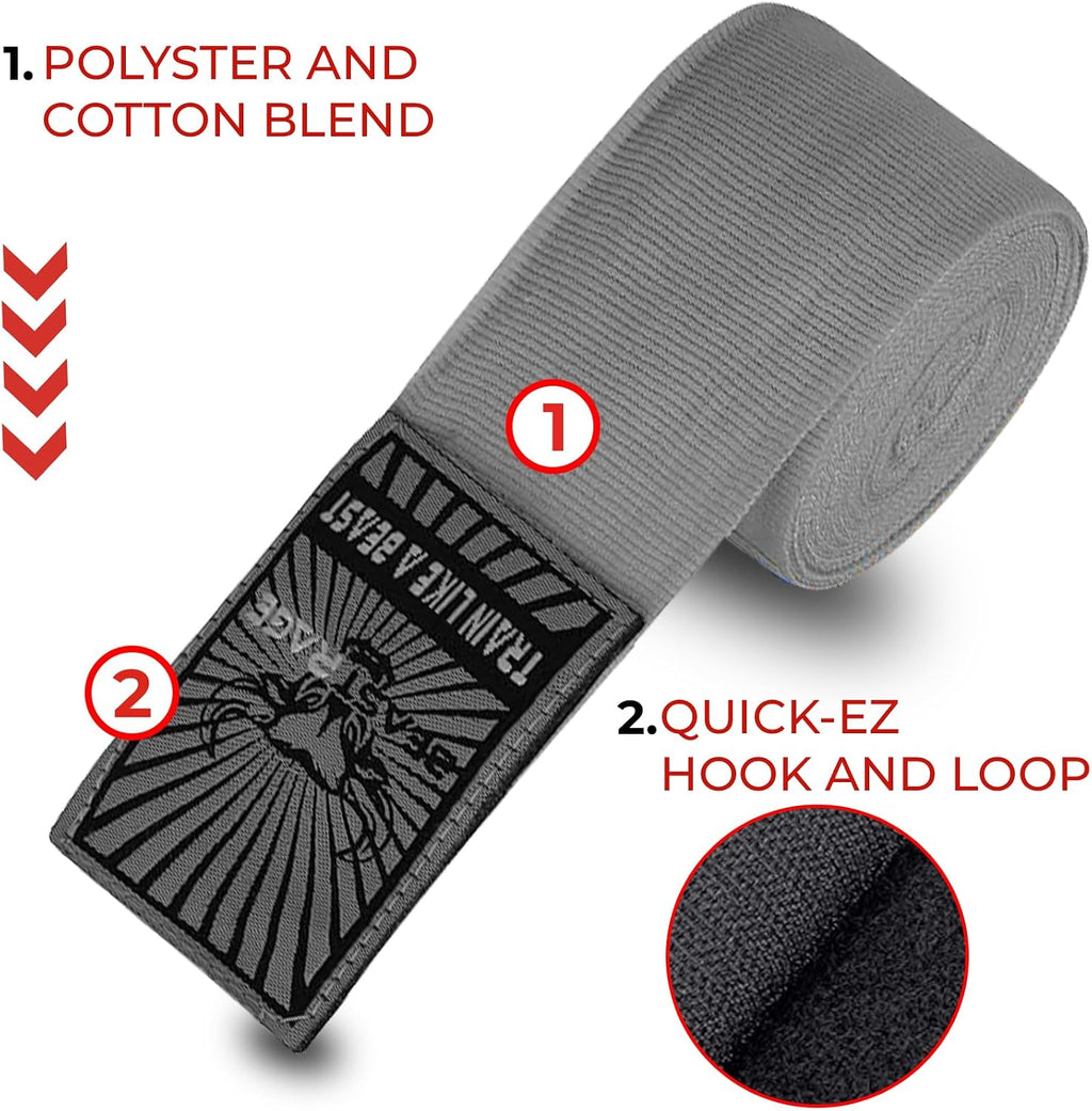 Boxing Hand Wraps for MMA Kickboxing Wrist Wraps Professional Adult 180" Semi-Elastic Martial Arts Inner Gloves Heavy