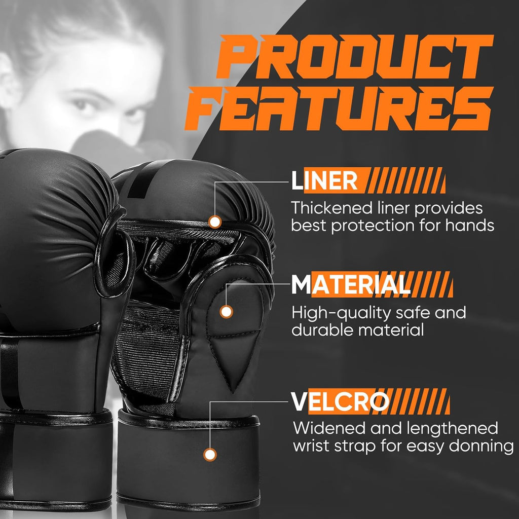 MMA Gloves for Sparring,Muay Thai,Training | Open Palm, Sparring & Grappling Mitts, Martial Arts, Combat Sports