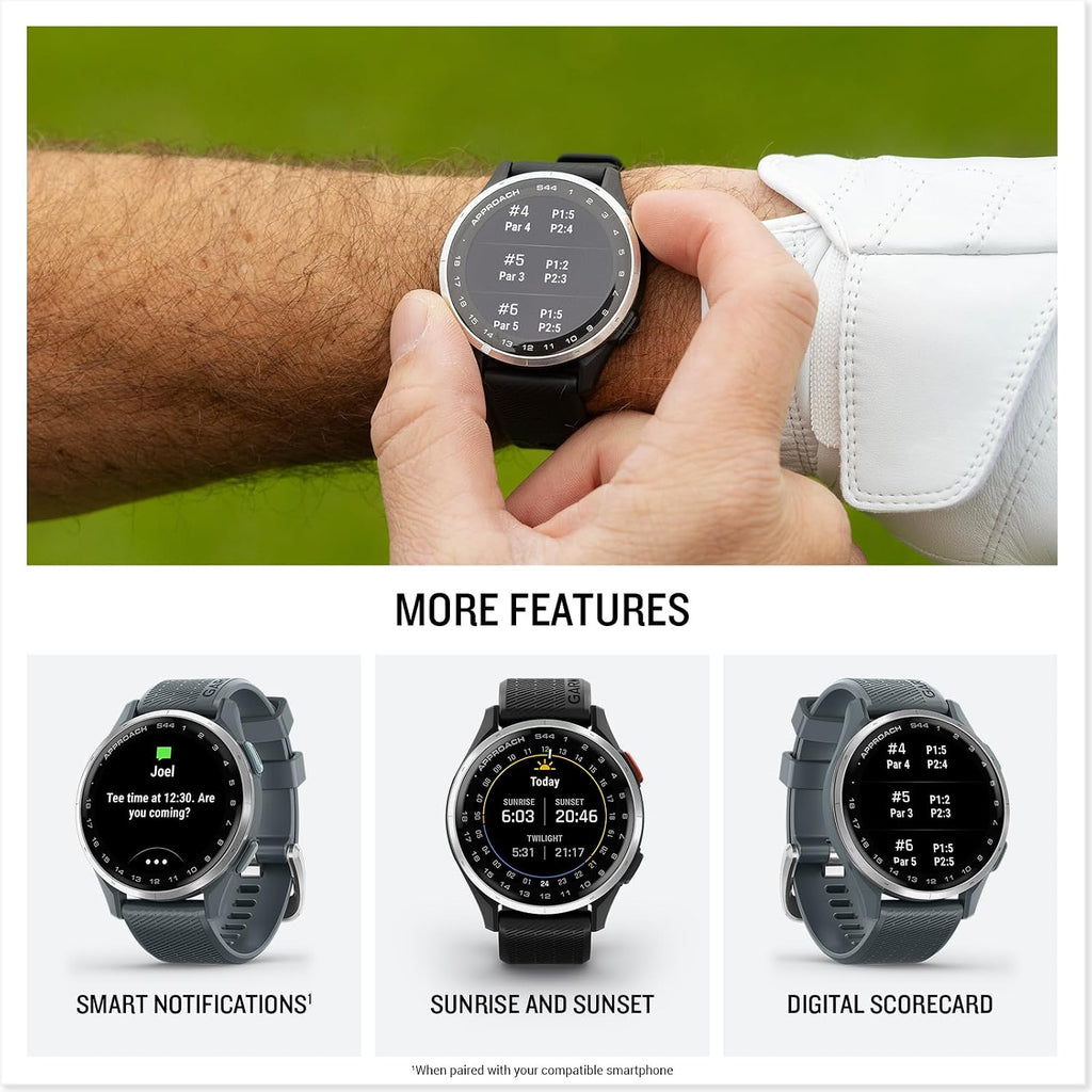 Garmin Approach S44, Golf GPS Smartwatch, 43mm, Black