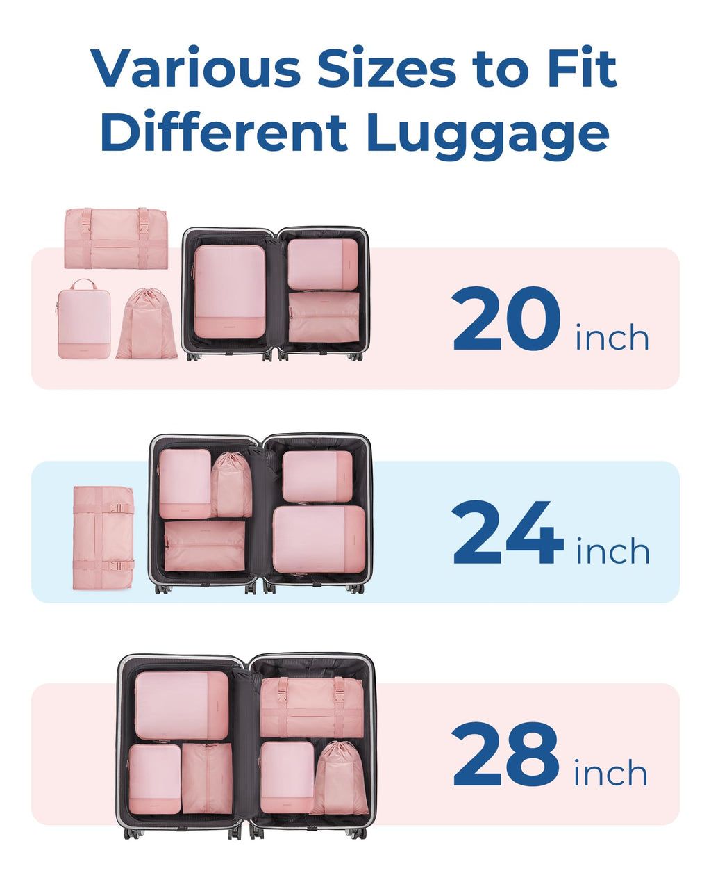 Hanging Compression Packing Cubes 6 Set Cruise Travel Essentials