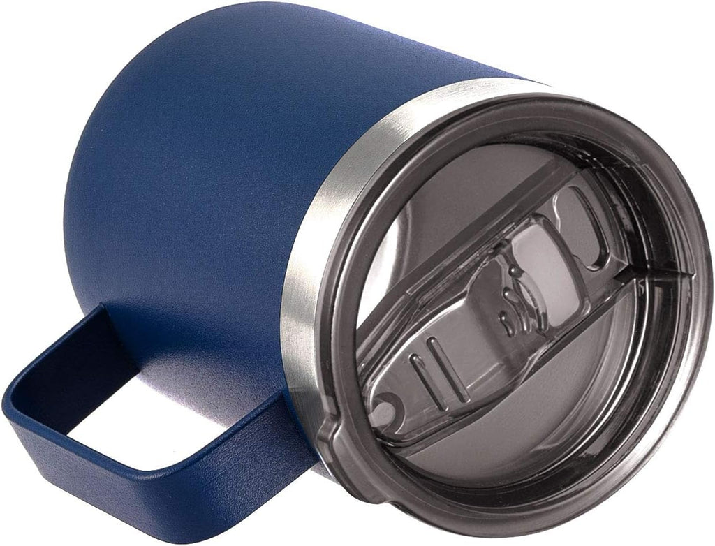 12 oz Insulated Travel Coffee Mug with Handle, Navy | Stainless Steel Coffee Tumbler with Lid, Double Wall Vacuum