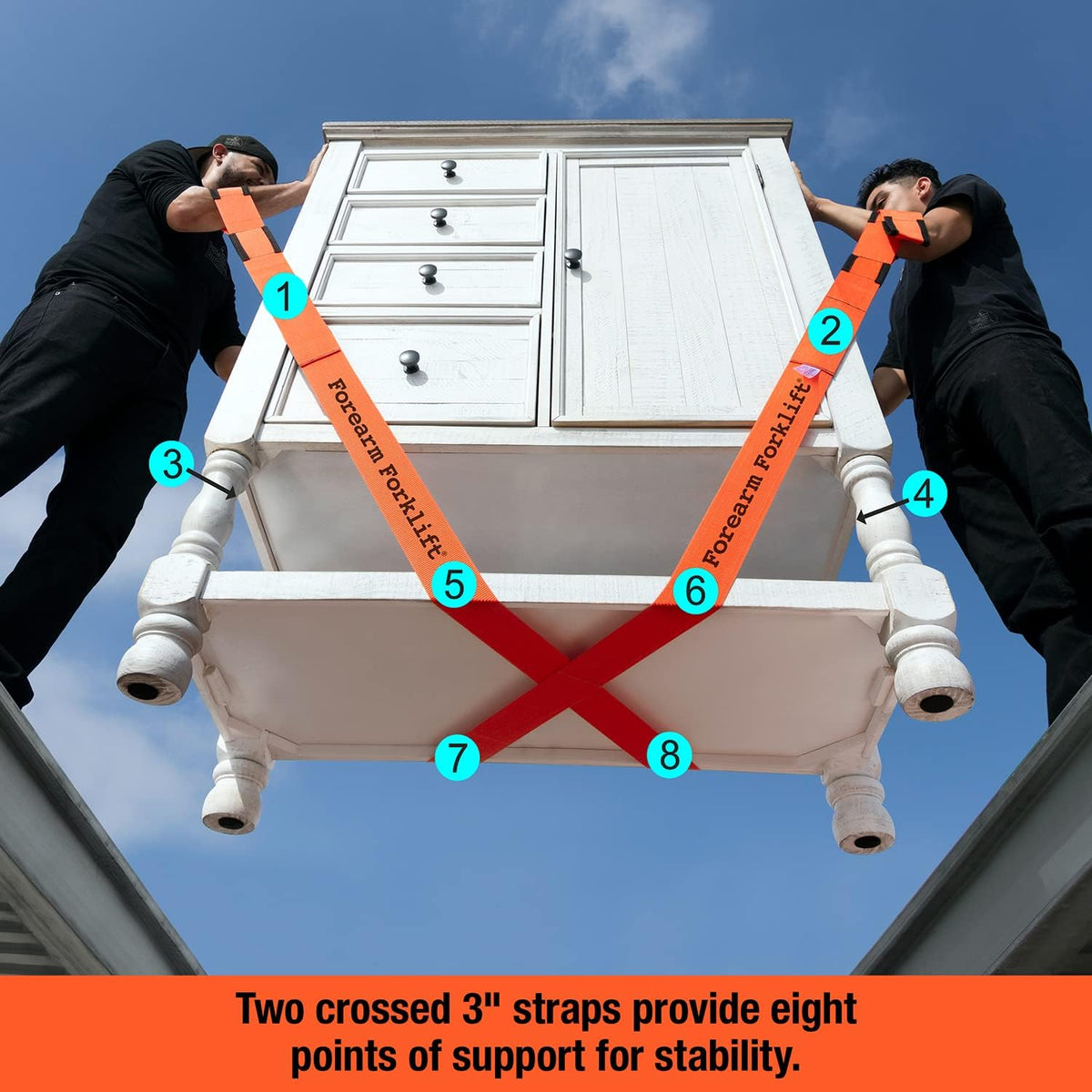 2-Person Lifting and Moving Straps - Lift, Move and Carry Furniture, Appliances, Mattresses or Any Item up to 800