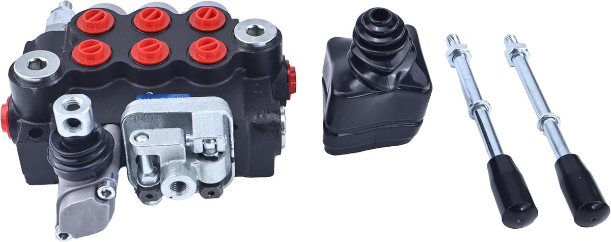 3 Spool Hydraulic Directional Control Valve With Joystick 11gpm 40L 3x Double Acting Q40/3 JOY KPL