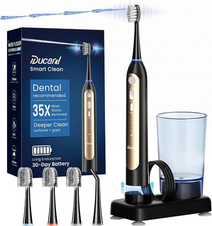 Electric Toothbrush with Water Flosser Combo, Compact 3-in-1 Flossing Toothbrush, 40000 VPM Sonic Brushing,11oz