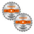 10 Inch Circular Saw Blade Set, 2-Pack 40T 60T, 5/8 Arbor | Two 10 inch ATB blades for table and miter saws: 40T for