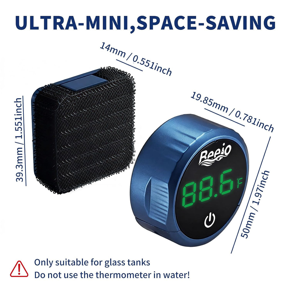 Fish Tank Magnetic Glass Cleaner with Digital Aquarium Thermometer
