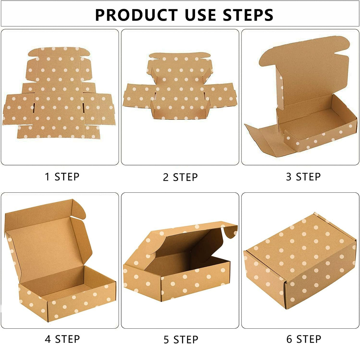 11x8x2 Jewelry Mailer Boxes – Brown Polka Dot Shipping Boxes 25 Pack
