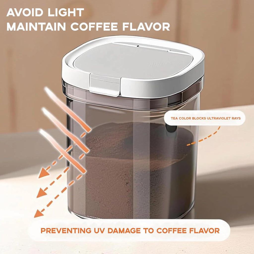 15oz Coffee Canister, Airtight Storage Container, 1300ml | Food Storage Container with Magnetic Scoop, Kitchen Jar