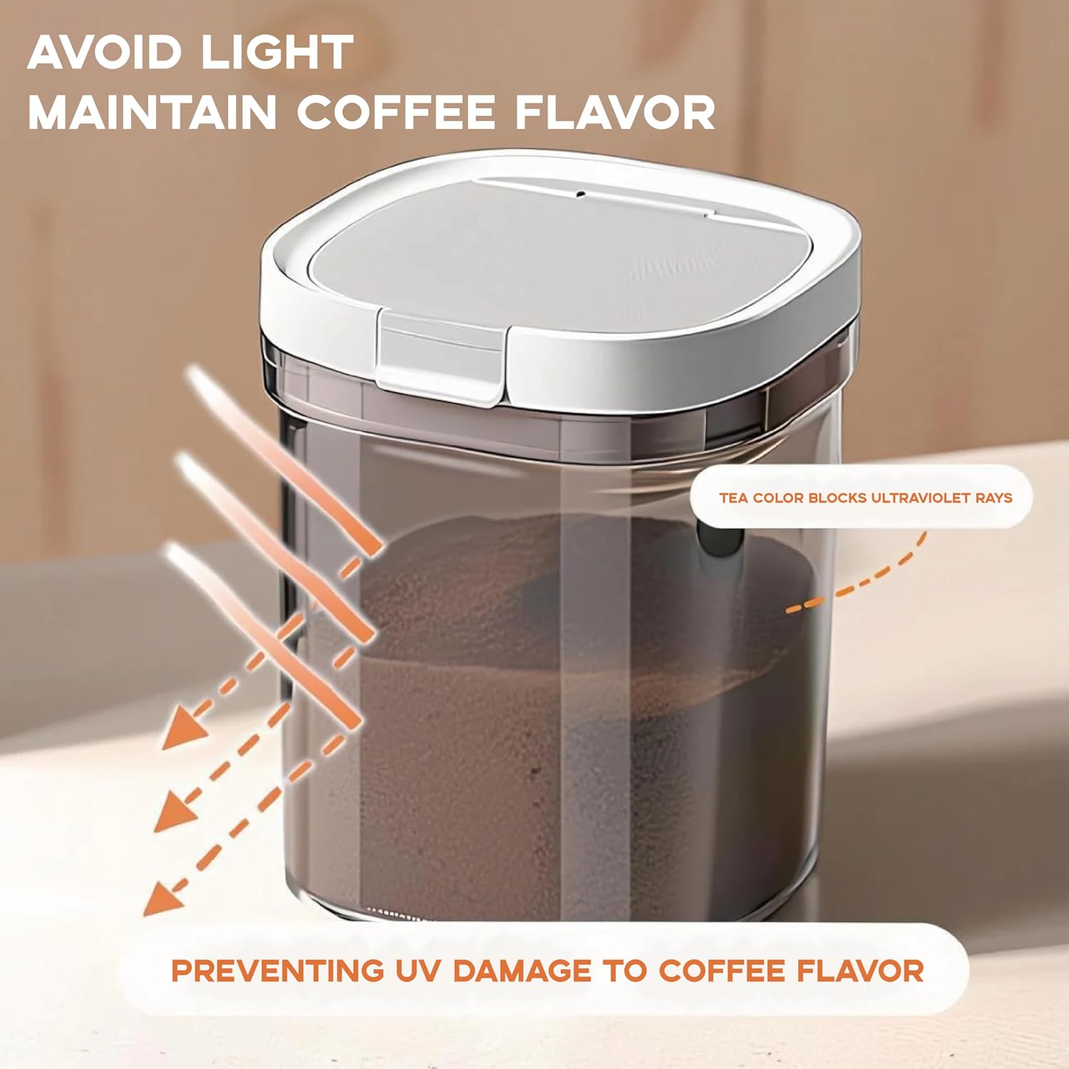 15oz Coffee Canister, Airtight Storage Container, 1300ml | Food Storage Container with Magnetic Scoop, Kitchen Jar