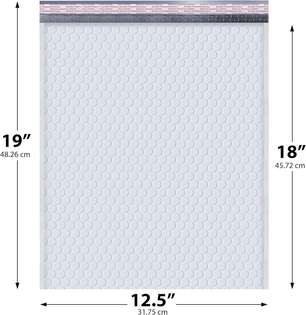 Arctic White Bubble Mailers 12.5x19 Poly Padded Envelopes #6 20 Pack