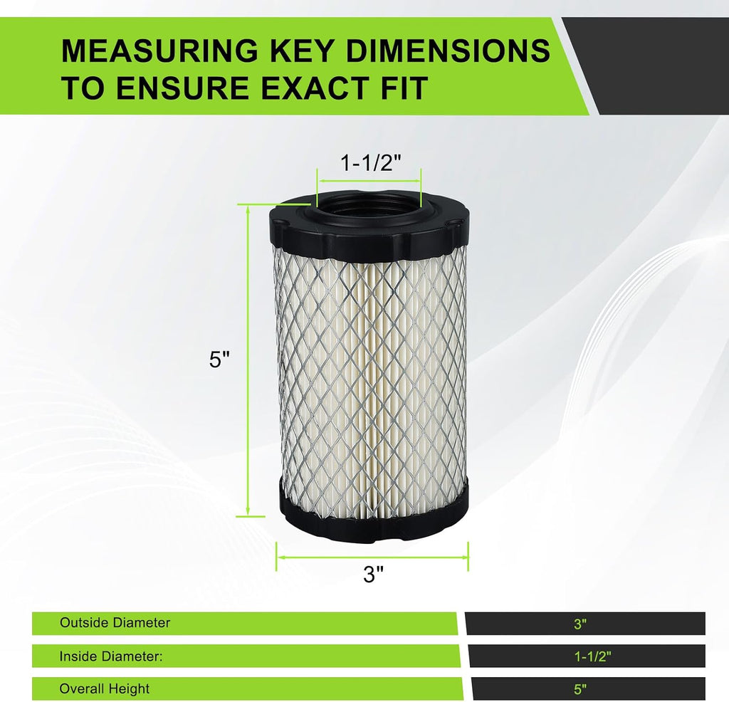 D130 D140 D110 D105 Air Filter for John Deere MIU14395 E130,2 Pack