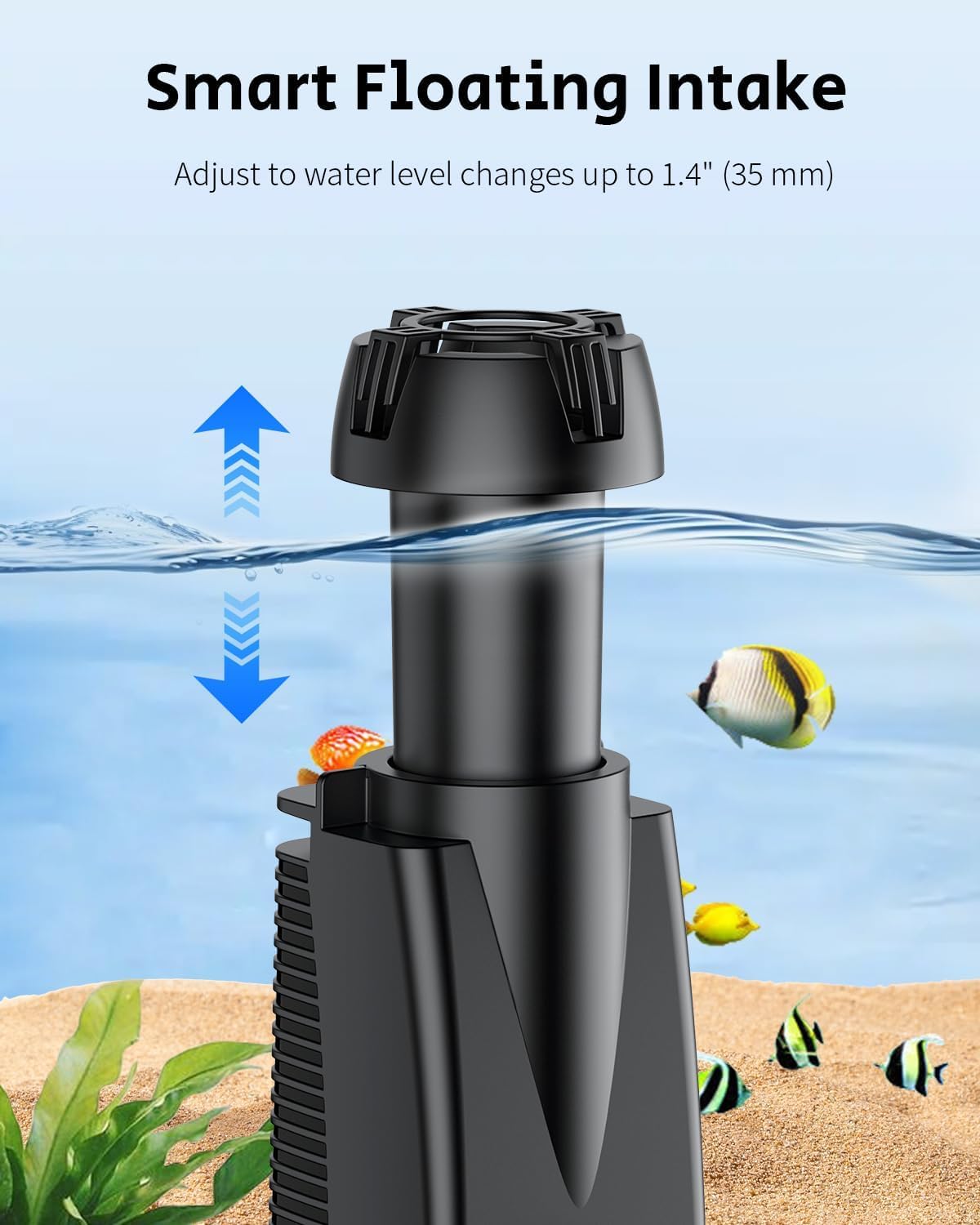 80 GPH 4 W Aquarium Surface Skimmer for Fish Tanks up to 92 Gallons, Aquarium Oil Film Processor, Fish Tank Filter