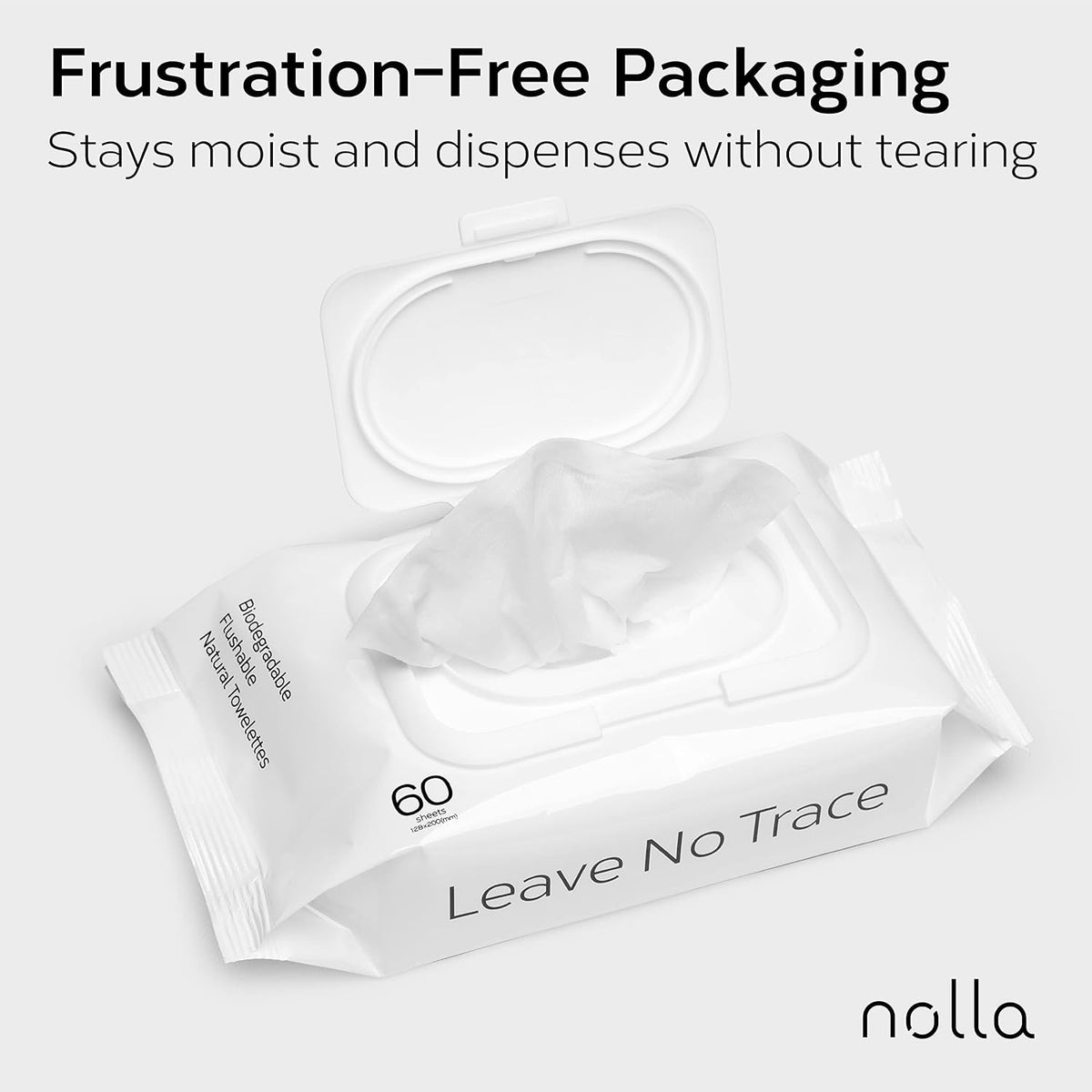 Biodegradable Flushable Wipes, Unscented, 180 Count (3 Packs of 60)