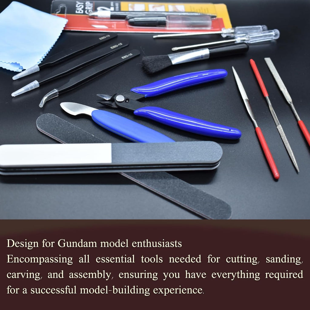 Gundam Model Tool Kit, 28pcs Adult Hobby Tools Set, Modeler Basic Tools Craft Set for Cars,RV, Airplanes, Buildings